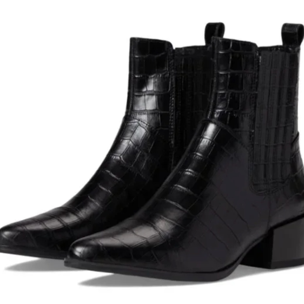 Vagabond Shoemakers Marja Croc Embossed Leather Bootie